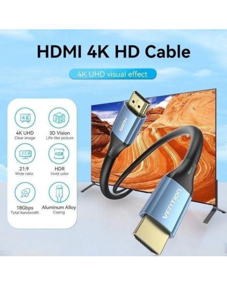 Cable HDMI 2.0 4K Vention ALHSK/ HDMI Macho - HDMI Macho/ 8m/ Azul