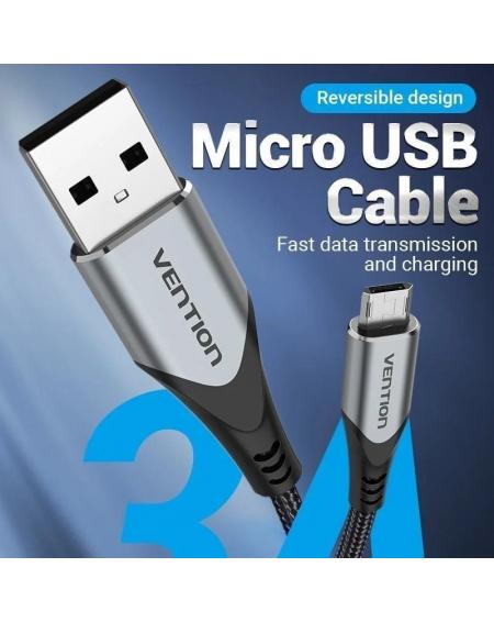 Cable USB 2.0 Vention COCHD/ USB Macho - MicroUSB Macho/ 480Mbps/ 50cm/ Negro
