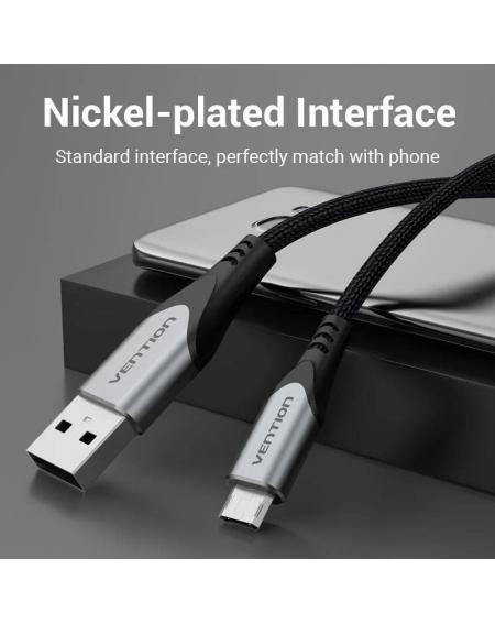 Cable USB 2.0 Vention COCHD/ USB Macho - MicroUSB Macho/ 480Mbps/ 50cm/ Negro