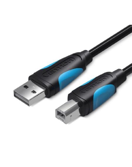 Cable USB 2.0 Impresora Vention VAS-A16-B150/ USB Tipo-B Macho - USB Macho/ 480Mbps/ 1.5m/ Negro
