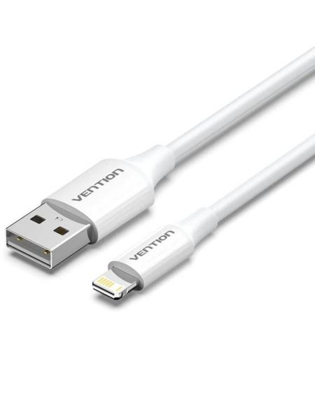 Cable USB 2.0 Lightning Vention LAIWF/ USB Macho - Lightning Macho/ 480Mbps/ 1m/ Blanco