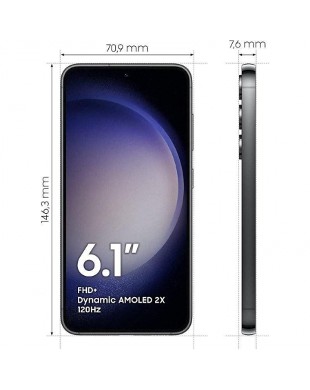 Smartphone Samsung Galaxy S23 8GB/ 128GB/ 6.1'/ 5G/ Negro Fantasma
