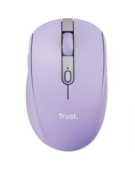 Ratón Inalámbrico por Bluetooth Trust Ozaa Compact Wireless/ Batería recargable/ Hasta 3200 DPI/ Morado