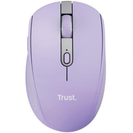 Ratón Inalámbrico por Bluetooth Trust Ozaa Compact Wireless/ Batería recargable/ Hasta 3200 DPI/ Morado