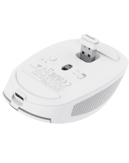 Ratón Inalámbrico por Bluetooth Trust Ozaa Compact Wireless/ Batería recargable/ Hasta 3200 DPI/ Blanco