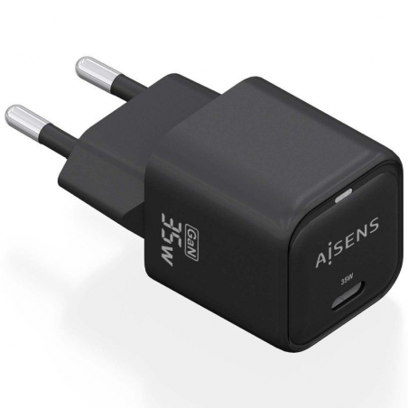 Cargador de Pared Aisens ASCH-35W1P023-BK/ 1xUSB Tipo-C/ 35W