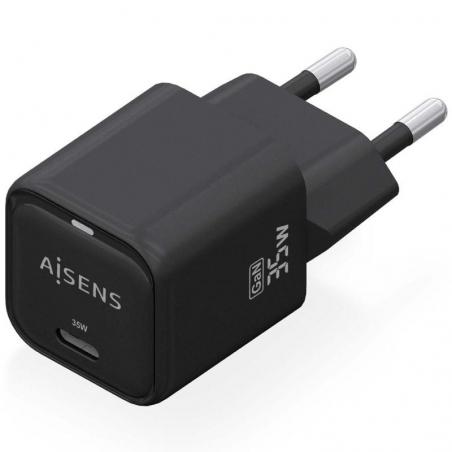 Cargador de Pared Aisens ASCH-35W1P023-BK/ 1xUSB Tipo-C/ 35W