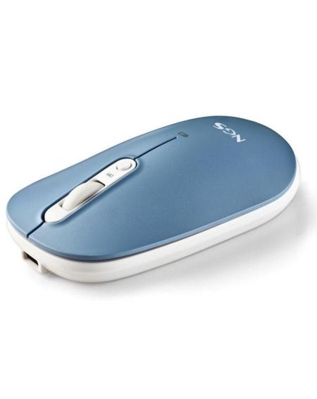 Ratón Inalámbrico por Bluetooth NGS Shell-RB/ Batería recargable/ Hasta 1600 DPI/ Azul/ Blanco/ Rosa
