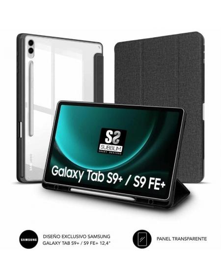 Funda Subblim Clear Shock para Tablet Samsung S9+/ FE 12.4'/ Negra