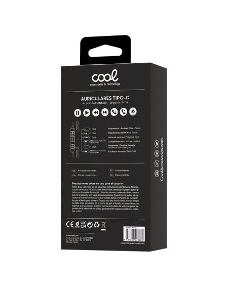 Auriculares COOL Stereo Tipo-C Con Micro Negro