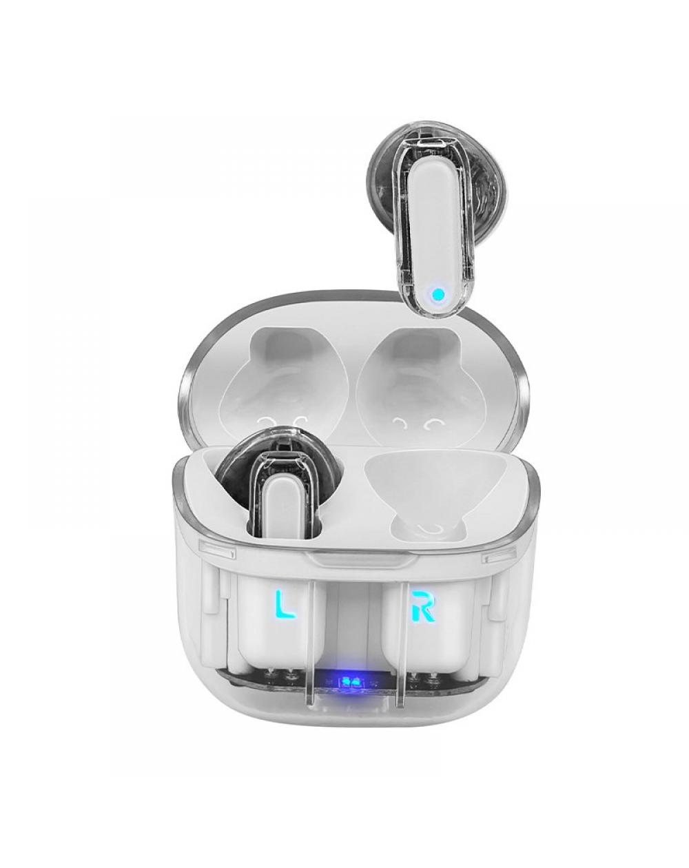 Auriculares Stereo Bluetooth Dual Pod Earbuds COOL Crystal Blanco