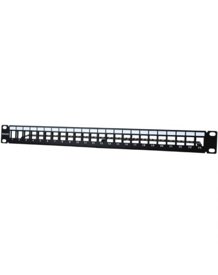 Patch Panel Phasak PA 3424/ 24 Puertos/ Cat.6/ Altura 1U/ Gestión de Cable/ Conectores RJ45 UTP No Incluidos