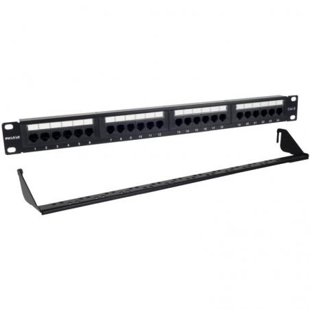 Patch Panel Phasak PU 2424/ 24 Puertos/ Cat.6/ Altura 1U/ Gestión de Cables