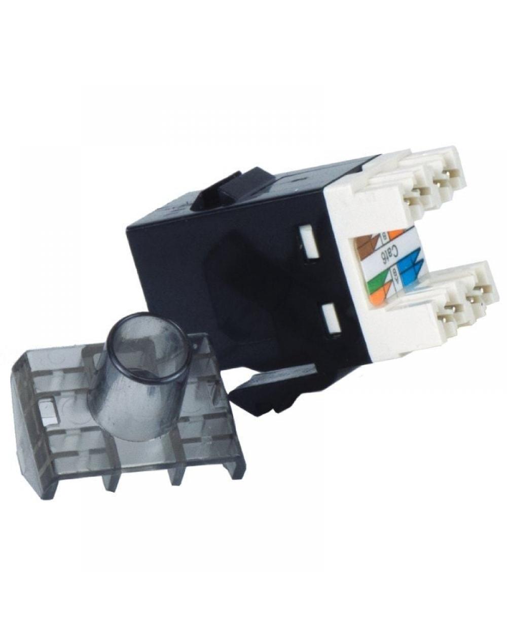 Conector RJ45 Phasak SD 3018 Cat.6 UTP/ Negro