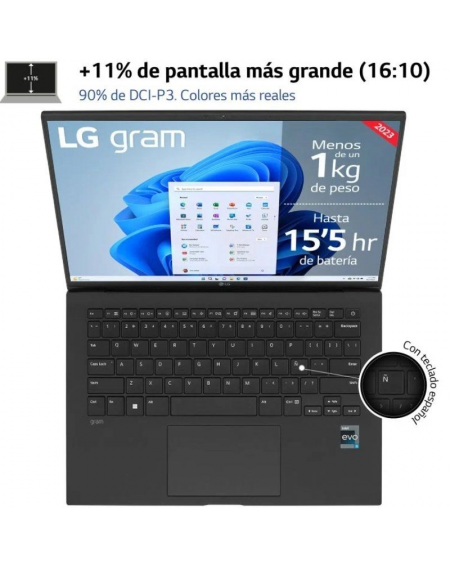 Portátil LG Gram 14Z90S-G.AD78B Intel Core Ultra 7-155H/ 32GB/ 1TB SSD/ 14'/ Win11
