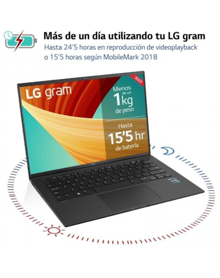 Portátil LG Gram 14Z90S-G.AD78B Intel Core Ultra 7-155H/ 32GB/ 1TB SSD/ 14'/ Win11