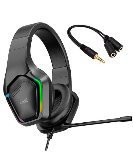 Auriculares Stereo PC / PS4 / PS5 / Xbox Gaming Led RGB COOL Exodus + Adapt. Audio