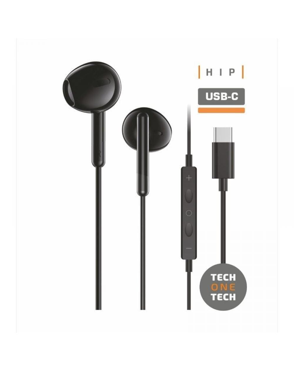 Auriculares Intrauditivos Tech One Tech earTECH TEC1302/ con Micrófono/ USB Tipo-C/ Negros