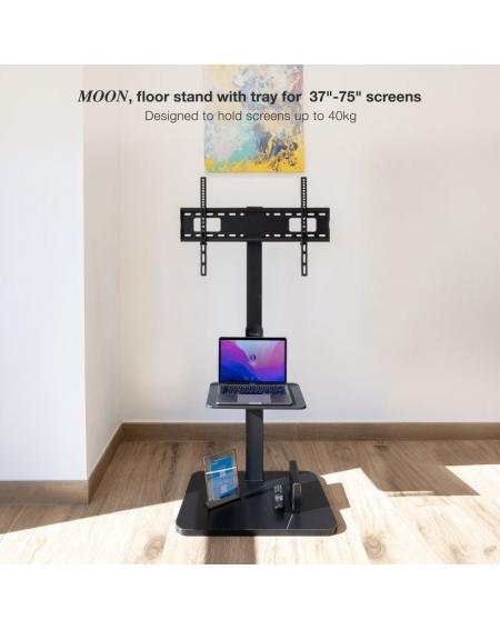 Soporte de Suelo TooQ MOON FS2287M-B para TV de 37-75'/ hasta 40kg