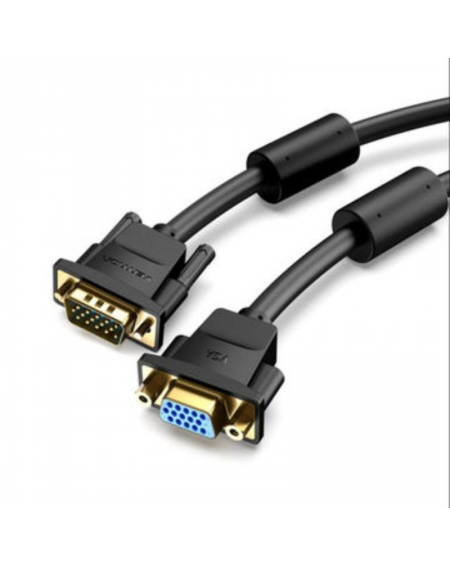 Cable Alargador SVGA Vention DAGBF/ VGA Macho - VGA Hembra/ 1m/ Negro
