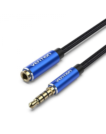 Cable Estéreo Vention BHCLG/ Jack 3.5 Macho - Jack 3.5 Hembra/ 1.5m/ Azul