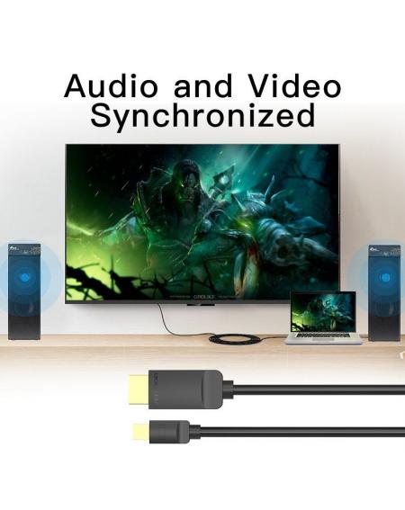 Cable Conversor Vention HABBG/ Mini DisplayPort Macho - HDMI Macho/ 1.5m/ Negro