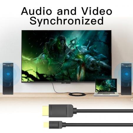 Cable Conversor Vention HABBG/ Mini DisplayPort Macho - HDMI Macho/ 1.5m/ Negro