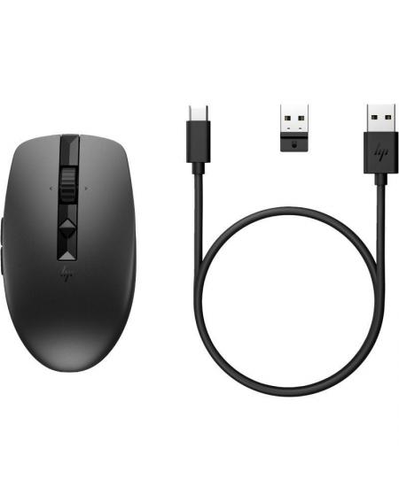 Ratón Inalámbrico por Bluetooth HP 710/ Batería recargable/ Hasta 3000 DPI/ Negro