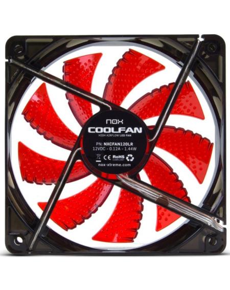 Ventilador Nox Coolfan 120 LED/ 12cm/ Rojo