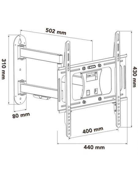 Soporte de Pared Giratorio/ Inclinable/ Nivelable Nox Lite Wall Flex para Monitores y TV de 23-55'/ hasta 30kg