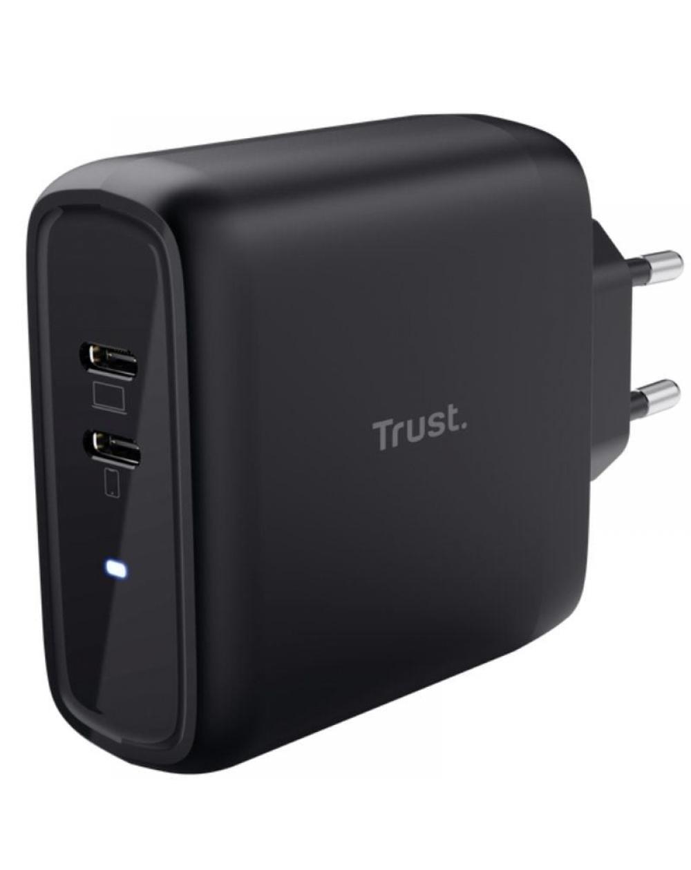 Cargador de Pared Trust Maxo 65W 2P/ 2xUSB Tipo-C/ 65W