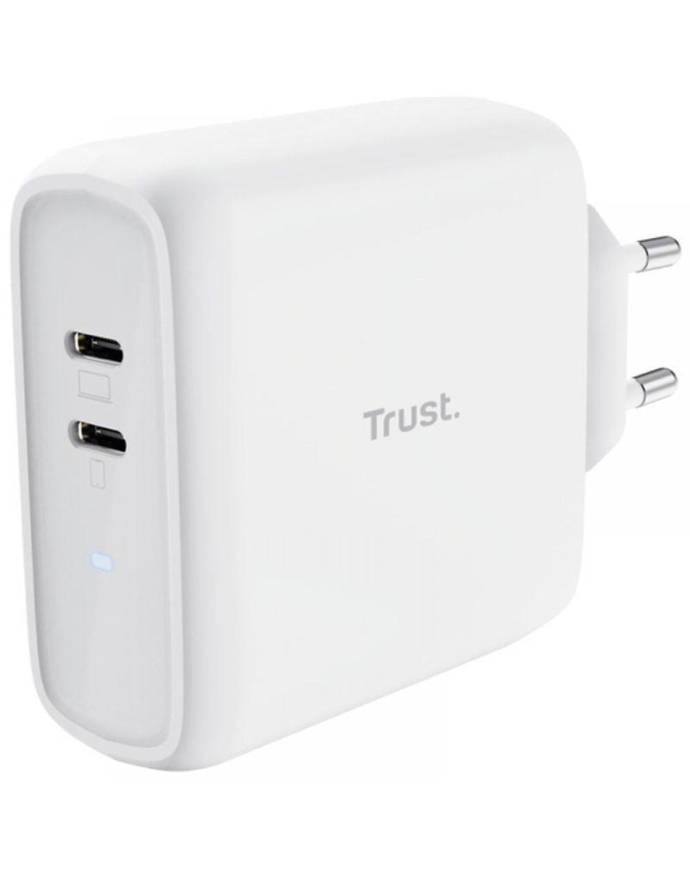 Cargador de Pared Trust Maxo 65W 2P/ 2xUSB Tipo-C/ 65W