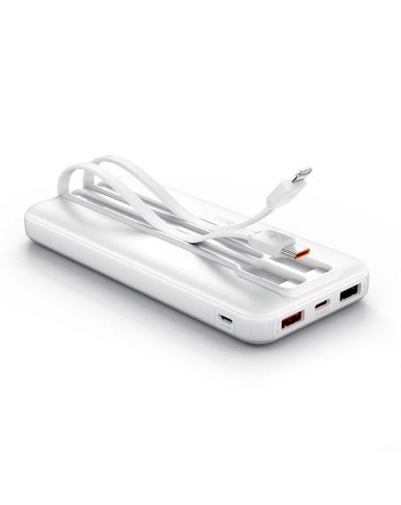Powerbank 10000mAh Vention FHOW0/ 22.5W/ Blanca/ Incluye Cable USB TIpo-C y Lightning