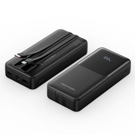 Powerbank 20000mAh Vention FHPB0/ 22.5W/ Negra/ Incluye Cable USB TIpo-C y Lightning