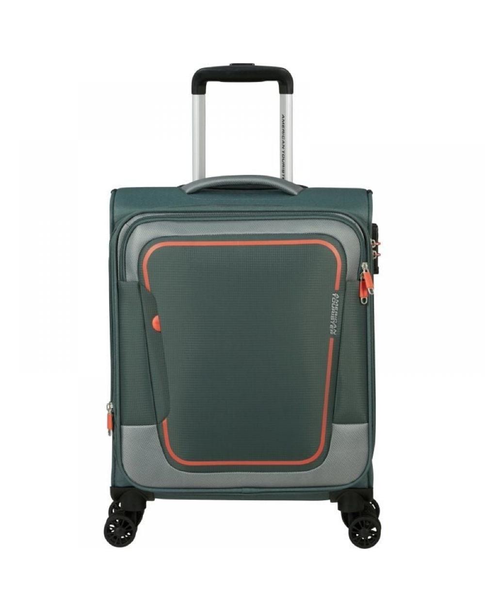 Maleta de Cabina American Tourister Pulsonic Spinner 55cm/ 55x40x23cm/ 4 Ruedas/ Verde Bosque Oscuro