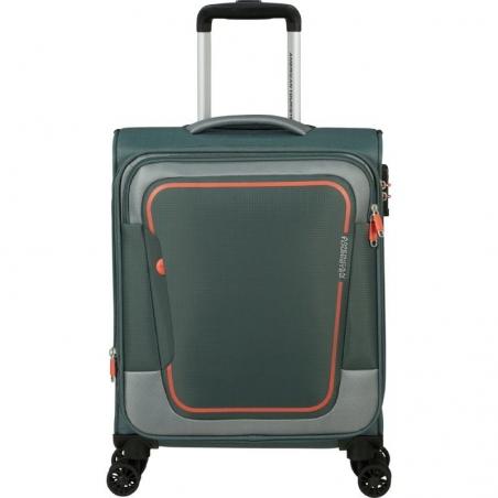 Maleta de Cabina American Tourister Pulsonic Spinner 55cm/ 55x40x23cm/ 4 Ruedas/ Verde Bosque Oscuro