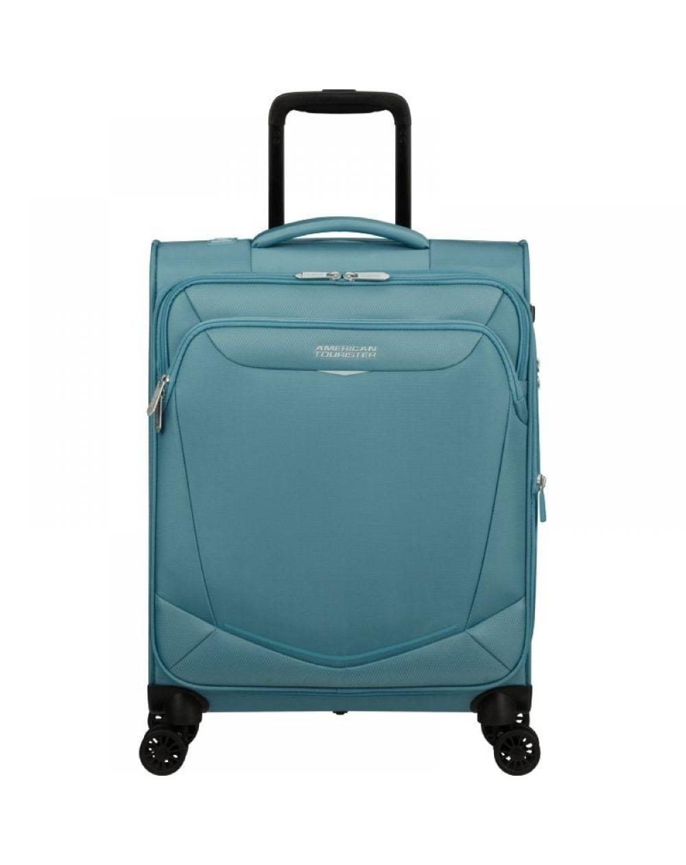 Maleta de Cabina American Tourister SummerRide Spinner 55cm/ 55x40x23cm/ 4 Ruedas/ Azul Brisa