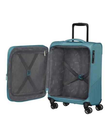 Maleta de Cabina American Tourister SummerRide Spinner 55cm/ 55x40x23cm/ 4 Ruedas/ Azul Brisa