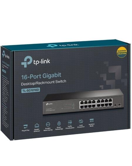 Switch TP-Link TL-SG1016DE/ 16 Puertos/ RJ45 10/100/1000