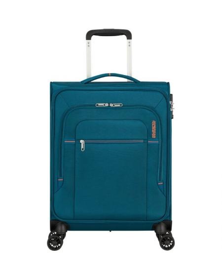 Maleta de Cabina American Tourister Crosstrack Spinner 55cm/ 55x40x20cm/ 4 Ruedas/ Marino y Naranja