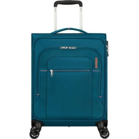 Maleta de Cabina American Tourister Crosstrack Spinner 55cm/ 55x40x20cm/ 4 Ruedas/ Marino y Naranja