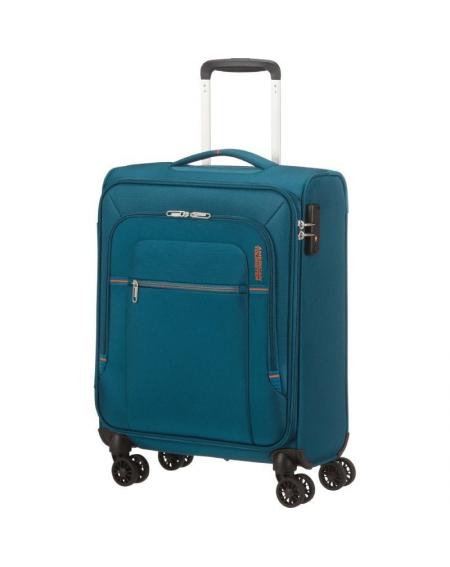 Maleta de Cabina American Tourister Crosstrack Spinner 55cm/ 55x40x20cm/ 4 Ruedas/ Marino y Naranja