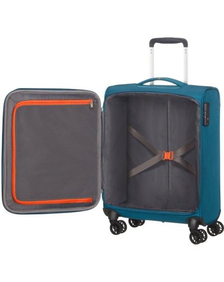 Maleta de Cabina American Tourister Crosstrack Spinner 55cm/ 55x40x20cm/ 4 Ruedas/ Marino y Naranja