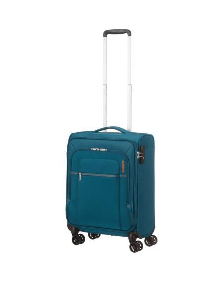 Maleta de Cabina American Tourister Crosstrack Spinner 55cm/ 55x40x20cm/ 4 Ruedas/ Marino y Naranja