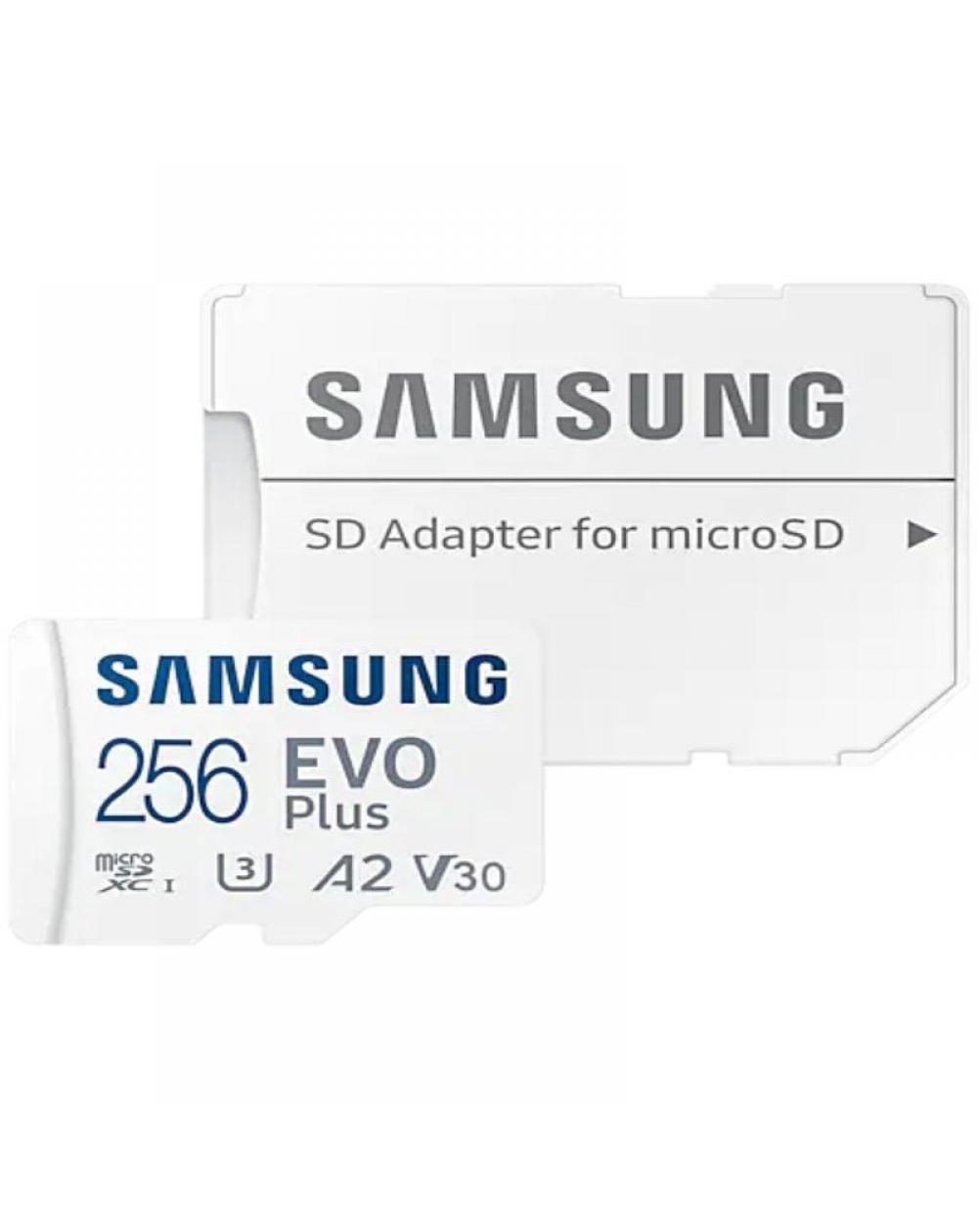 Tarjeta de Memoria Samsung EVO Plus 2023 256GB microSD XC con Adaptador/ Clase 10/ 160MBs