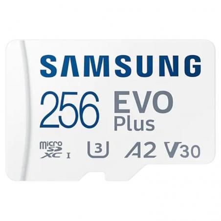 Tarjeta de Memoria Samsung EVO Plus 2023 256GB microSD XC con Adaptador/ Clase 10/ 160MBs