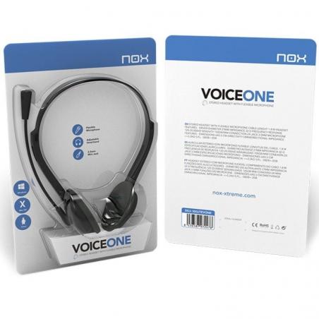 Auriculares Nox Voice One/ con Micrófono/ Jack 3.5/ Negros