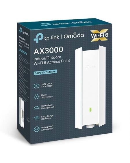 Punto de Acceso Inalámbrico TP-Link Omada EAP650-OUTDOOR/ WiFi 6/ PoE+/ 3000Mbps/ 2.4GHz 5GHz/ Antenas de 5dBi/ WiFi 802.11 ax/a