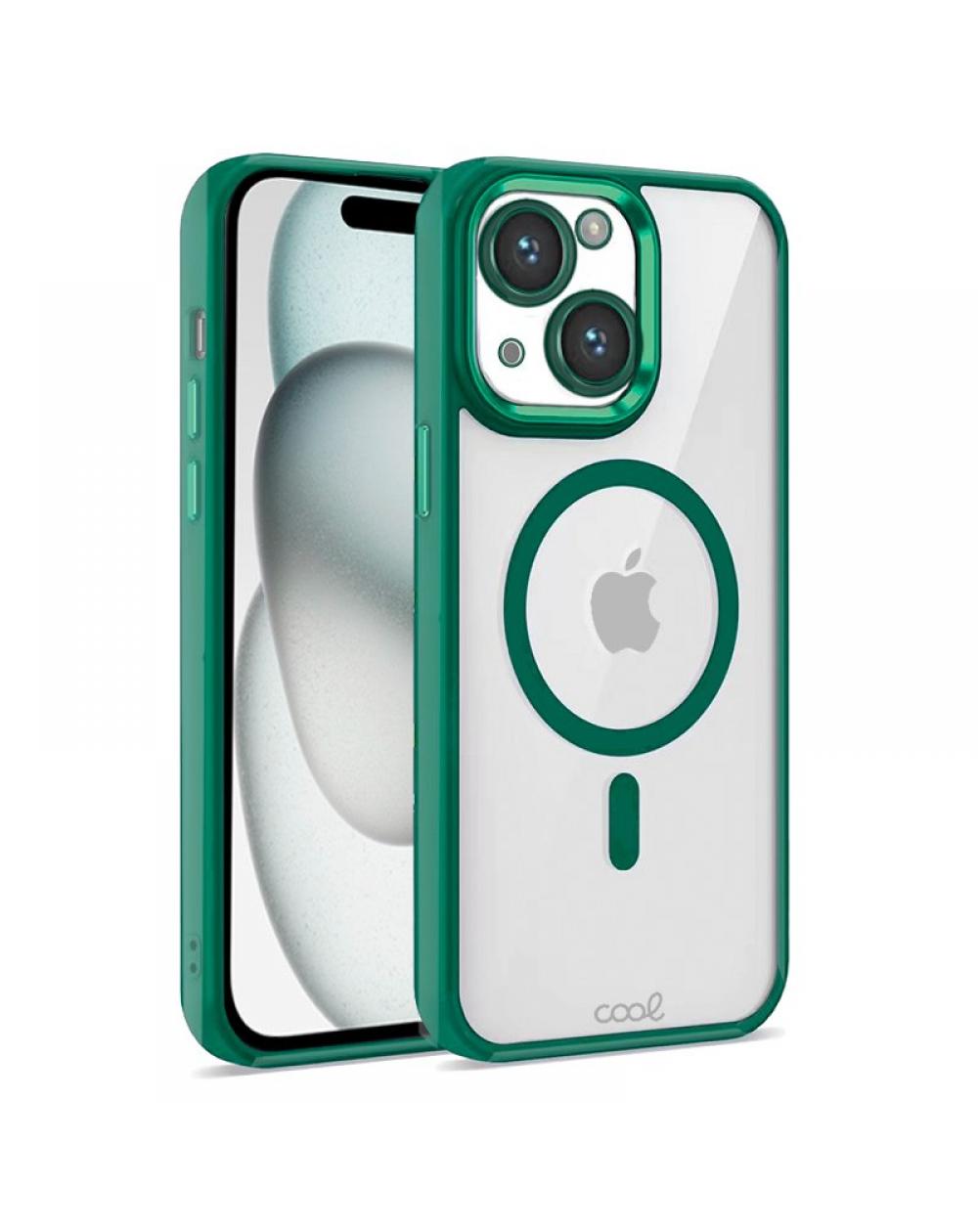 Carcasa COOL para iPhone 15 Magnética Borde Verde