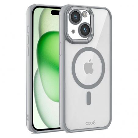 Carcasa COOL para iPhone 15 Plus Magnética Borde Plata